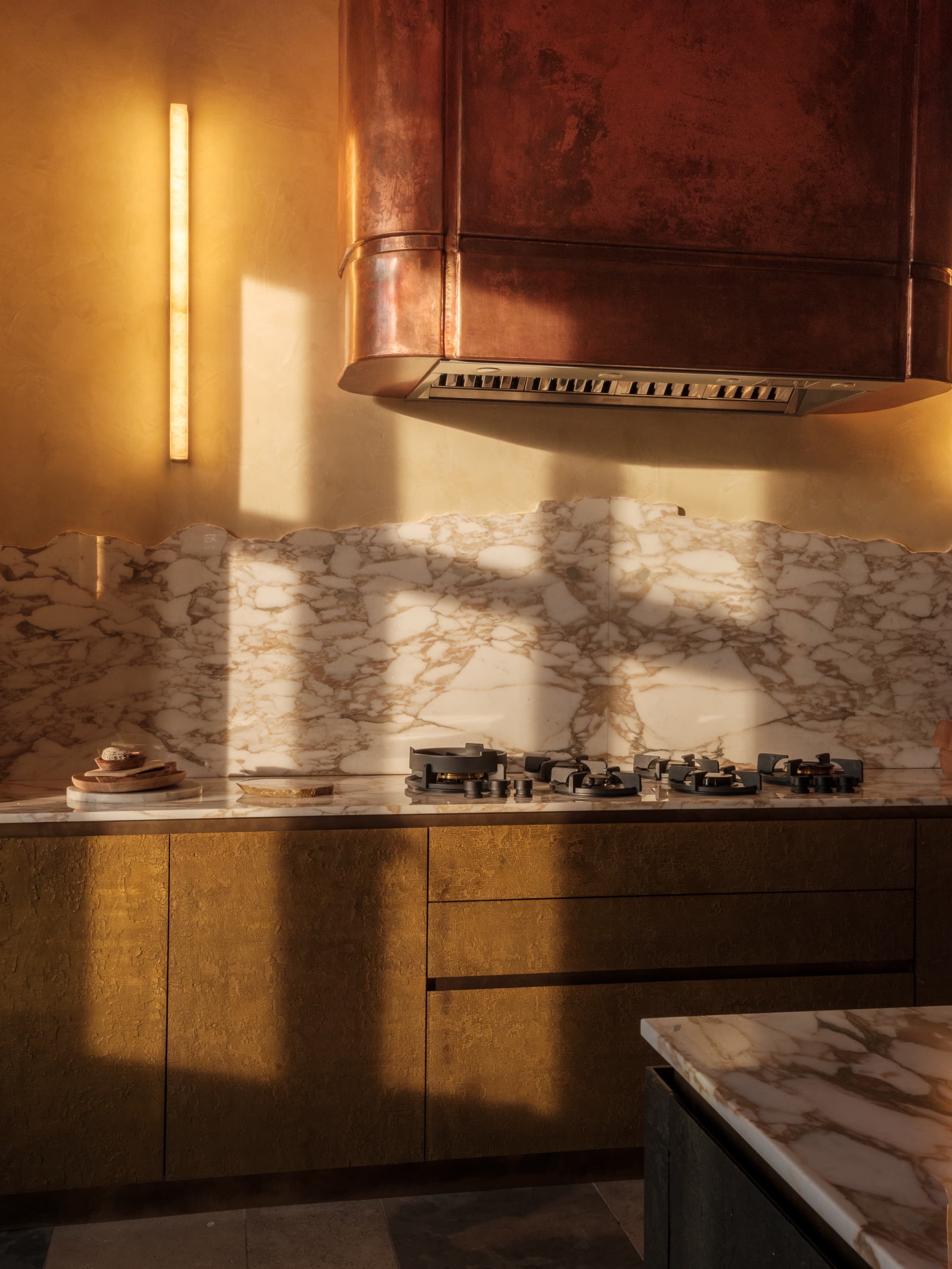Kitchen detail, marble worktop