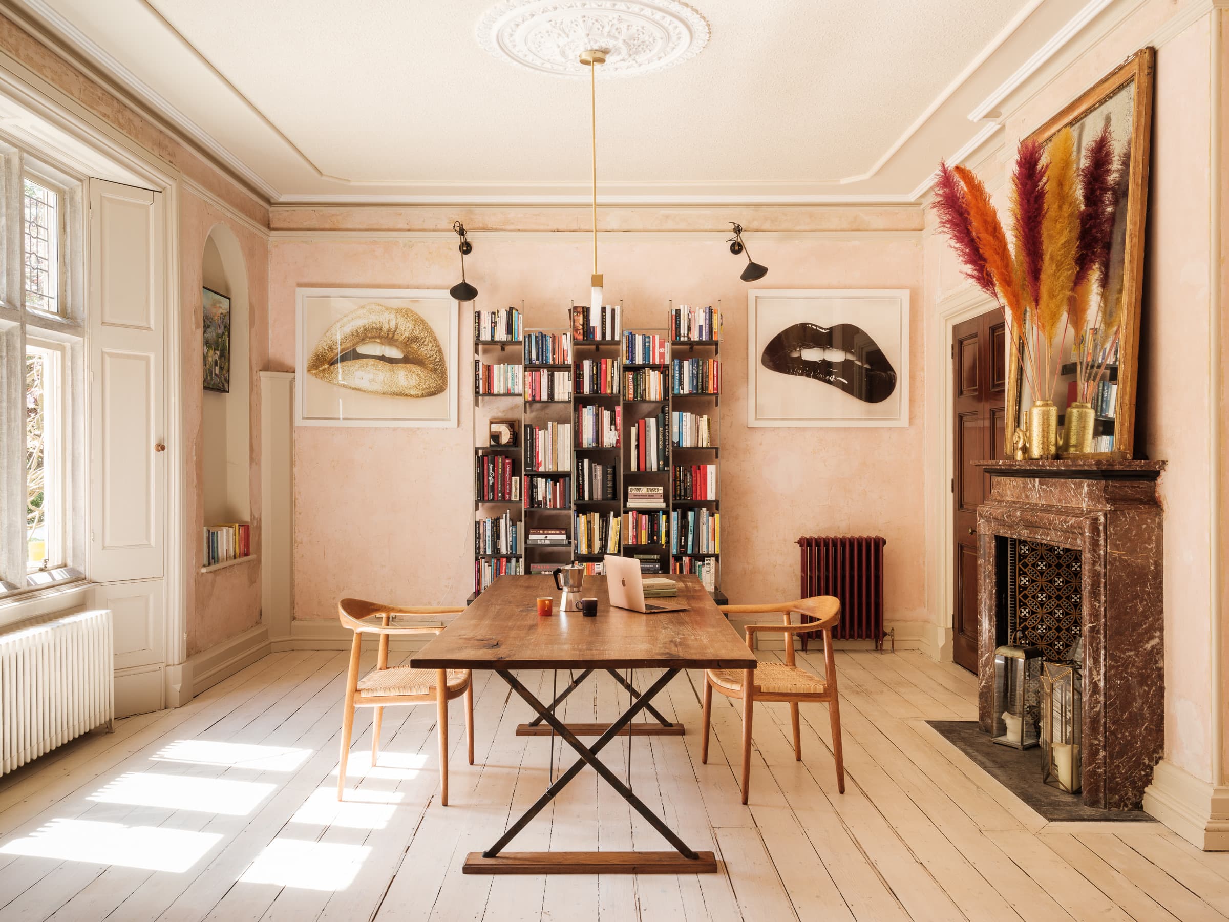 The study, library with art collection